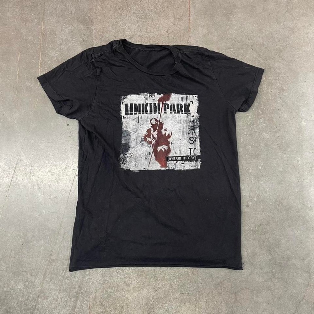 Linkin Park Shirt Mens S Black Hybrid Theory Album Tee Band Rock Tultex Music‎